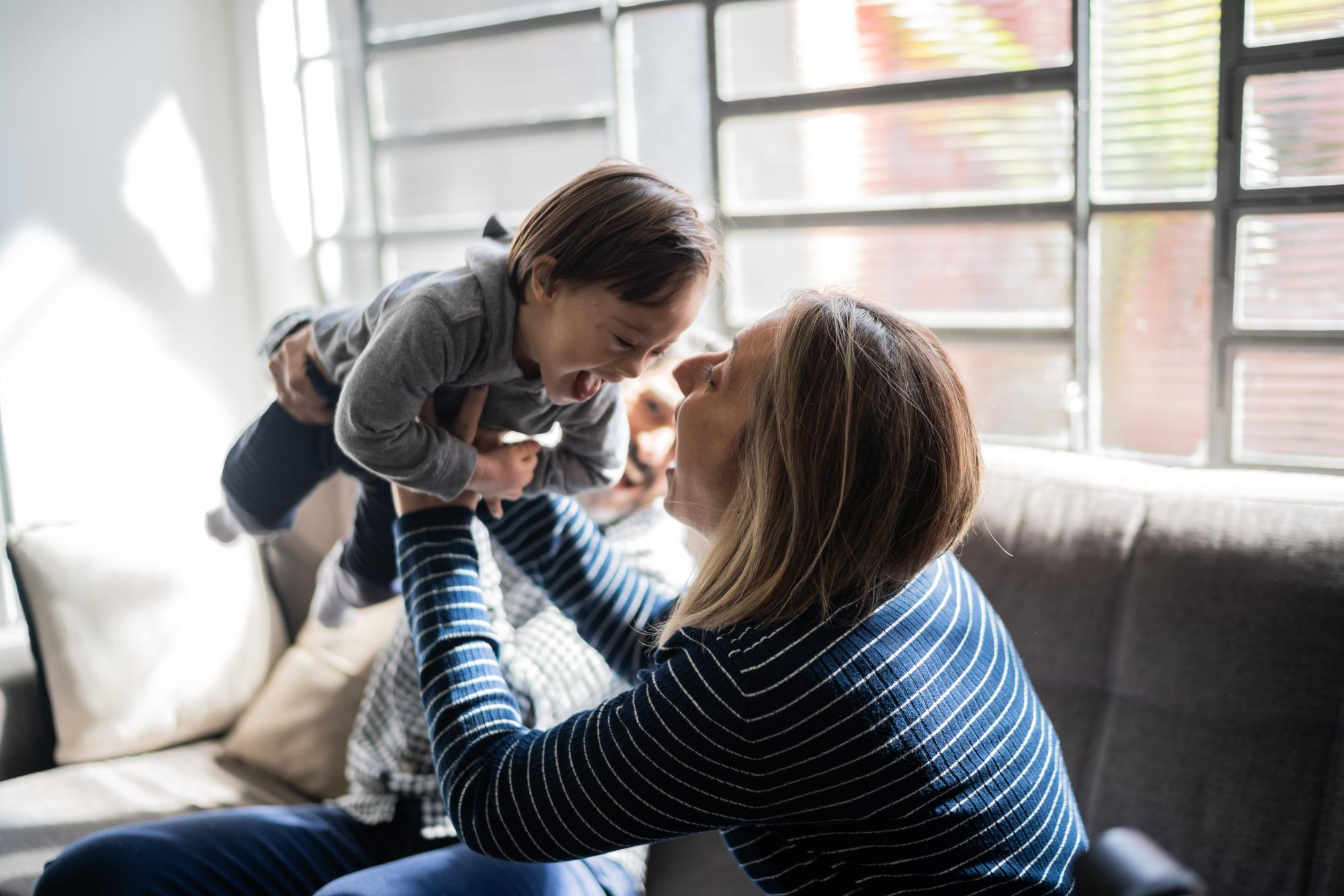 Mother and young child