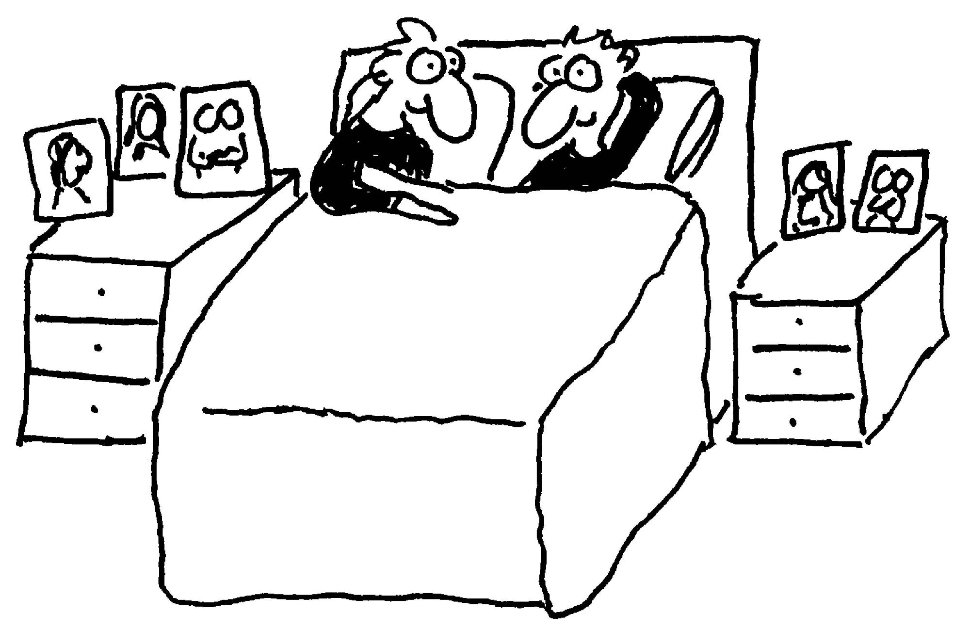 Cartoon Couple in Bed